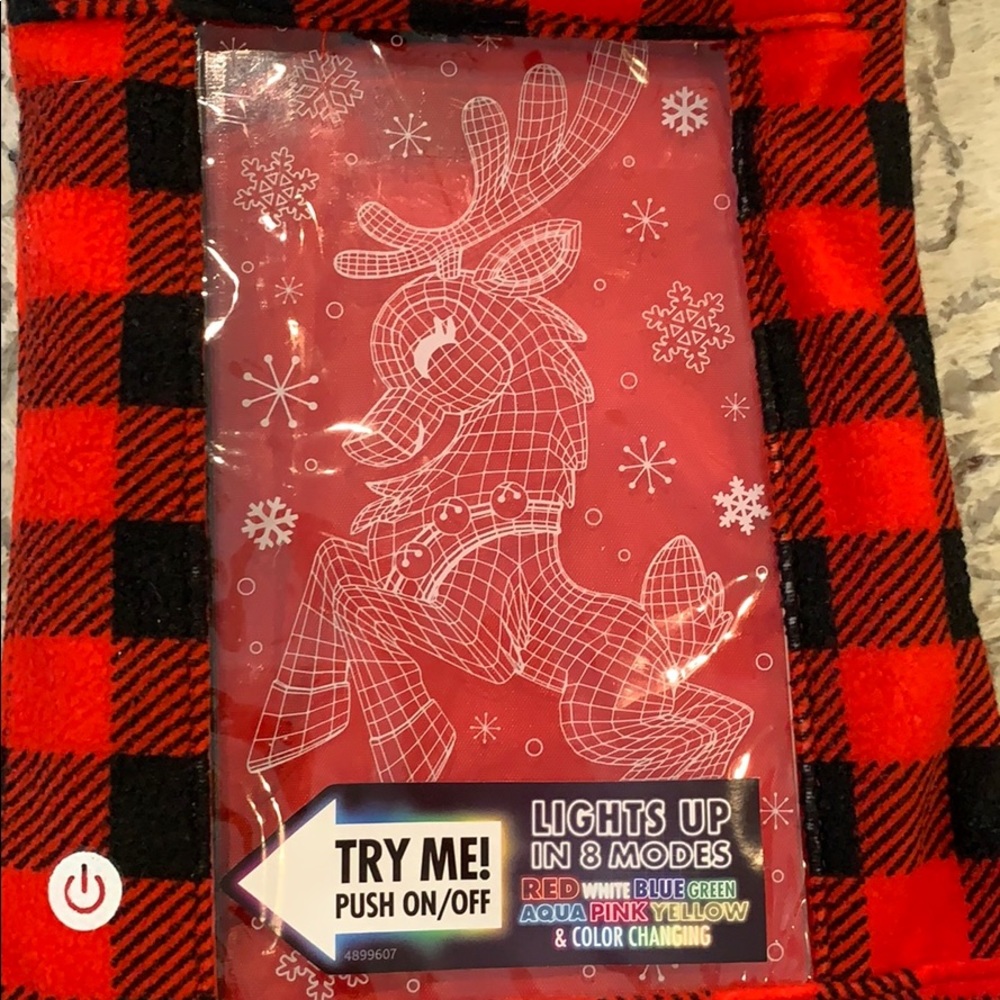 Yew pop lights buffalo check stocking - Picture 3 of 6